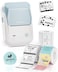 NIIMBOT B1 Label Maker Machine with 3 Tapes, 50x30mm White/40x30mm Clear/34x34mm Round, Bluetooth Thermal Label Printer for Small Business,Office,Home,School (Light Blue, 1 Printer+3 Roll Label)