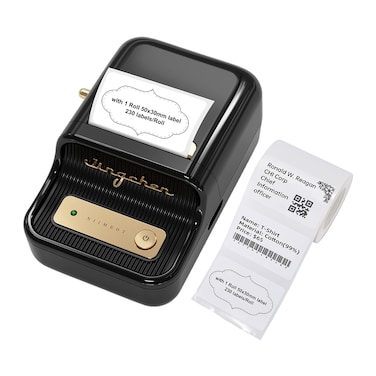 NIIMBOT B21 Inkless Bluetooth Portable Thermal Label Printer 2 inch for Clothing, Address, Business, Compatible with iOS &amp; Android, with 1 Pack 50x30mm White Label