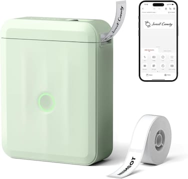NIIMBOT Label Maker Machine Bluetooth Label Printer for School Home Office Organization, Wireless Mini Labeler D110 Upgraded Version, Label Machine with Label, Green