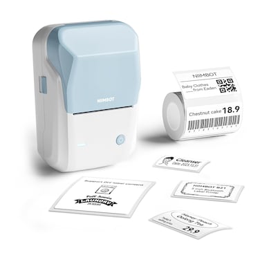 NIIMBOT B1 Label Maker with Auto Identification (Sky Blue), 2 Inch Bluetooth Portable Label Printer Easy to Use for Office, Home, Business (with 2x1.18 inch Label)