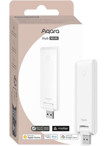 Aqara Smart Hub M100 for Home Automation, Matter Controller, Thread Border Router, Features Aqara Zigbee, Wi-Fi, Supports Alexa, Apple HomeKit, Google Home, IFTTT, Home Assistant