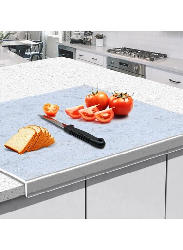 24x18 Acrylic cutting boards for kitchen counter with lip Large clear non slip countertop cutting board for fruit vegetable and others. Gift for mom dad family