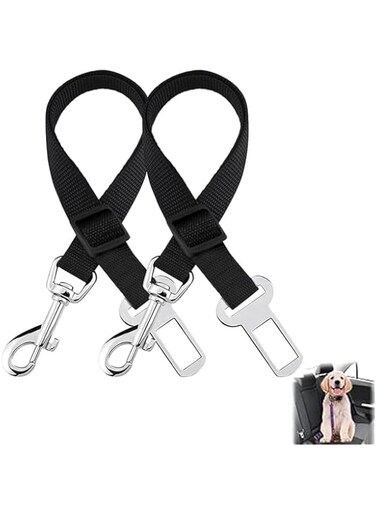 Oasisgalore Adjustable Dog Seat Belt, Nylon Pet Safety Seat Belts, Strong Leash Leads Car Accessories for Dogs Cats Pets (2 Packs)