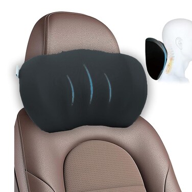 وسادة مسند الرأس سريعة الجفاف VYVYLabs Drive Ease Series 3D Curve Car Seat Headrest Neck وسادة - VJYTZ - أسود