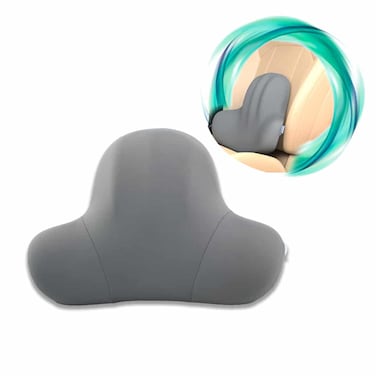 وسادة قطنية سريعة الجفاف من VYVYLabs Drive Ease Series 3D منحنى مقعد السيارة مسند الظهر وسادة - رمادي
