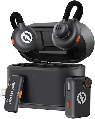 Hollyland Lark M2S With USB C-to Lightning  Wireless Lavalier Microphone