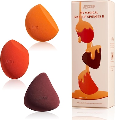 Jessup Makeup Sponge Set, 3pcs Make up Sponges for Face Soft Beauty Sponges Foundation Sponge Makeup Blender Concealer Sponge SP013
