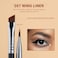 Jessup Angled Eyeliner Brush Set, 3pcs Pro Precision Eye Liner Fine Winged Ultra Thin Slanted Gel Liquid EyeLiner Makeup Brushes Black T345