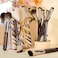 Jessup Makeup Brushes Set 15pcs Brown Make up Brushes Set Professional Premium Synthetic Foundation Eyebrow Concealer Blush Eyeshadow Contour Eyeliner Powder Blending Highlighter Brush, T498
