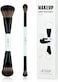 Jessup Makeup Brushes 2pcs Double Sided Foundation Brush Contour Brush Dual Ended Eye Blending Brush, Multi-functional Cosmetic Brush Bright Cyan T502