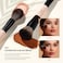 Jessup Face Makeup Brushes 6-in-3 Double Ended Makeup Brush Set for Foundation Contour Blush Highlight and Powder, Premium Synthetic Makeup Brushes Peach Dust T508
