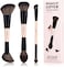 Jessup Face Makeup Brushes 6-in-3 Double Ended Makeup Brush Set for Foundation Contour Blush Highlight and Powder, Premium Synthetic Makeup Brushes Peach Dust T508