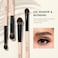 Jessup Makeup Brushes 10-in-5 Double Ended Eyeshadow Brush Contour Brush Blending Brush Eyeliner Brush Shader Brush, Vegan Fiber Precision Eye Brush Set Peach Dust T509