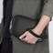 WiWU Master Genuine Leather Fingerprint Lock Pouch &ndash; Biometric Security Clutch, Secure Man Handbag for Travel Business and Everyday Essentials &ndash; Black Premium Top-Grain Leather Organizer