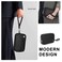 WiWU Master Genuine Leather Fingerprint Lock Pouch &ndash; Biometric Security Clutch, Secure Man Handbag for Travel Business and Everyday Essentials &ndash; Black Premium Top-Grain Leather Organizer