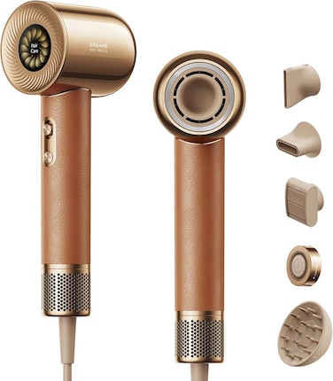 مجفف شعر دريمي Hair Miracle، 5 نصائح، سريع الجفاف، 600 مليون أيونات سالبة، محرك عالي السرعة 130,000 دورة في الدقيقة، خفيف الوزن، هادئ، درجة حرارة ثابتة حتى 57 درجة مئوية، مقبض جلدي