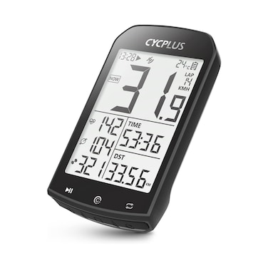 CYCPLUS M1 GPS Bike Computer - Wireless Waterproof Bicycle Speedometer and Odometer ANT+ Bluetooth Compatible with App 2.9 Inch LCD Display with Backlight
