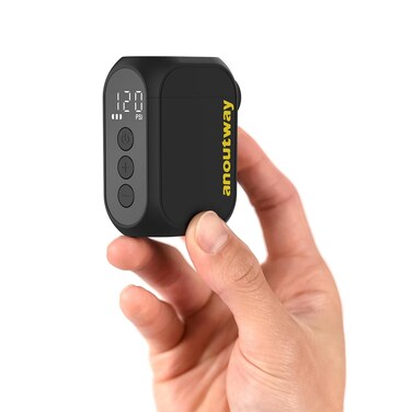 anoutway AT1 Pro Smart Electric Tire Inflator, Tiny Rechargeable Electric Air Pump, Max 120 PSI, Auto Stop, with Presta and Schrader Valve for E-Bike, Mountain Bike, Mini bike, City Bike