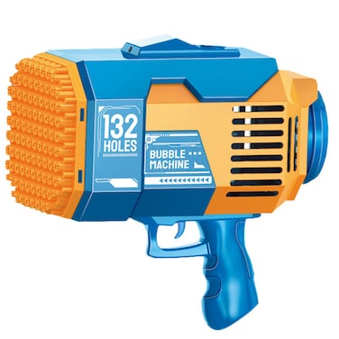Little Story - 132 Holes Bubble Machine Gun wt Light / Bubble Maker for Kids Indoor &amp; Outdoor - Orange