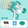 Little Story - 108 Holes Bubble Machine Gun Battery Operated wt Light / Bubble Maker for Kids Indoor &amp; Outdoor - Cyan
