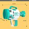 Little Story - 108 Holes Bubble Machine Gun Battery Operated wt Light / Bubble Maker for Kids Indoor &amp; Outdoor - Cyan