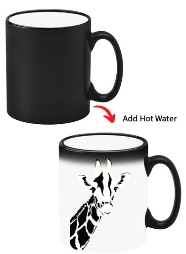 Color Changing Heat Sensitive Ceramic Mug, Image Revealed When HOT Liquid is Added! Giraffe
