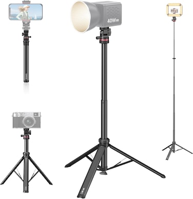 ULANZI MT-80 Aluminum Tripod Stand 7FT Extendable Camera Phone Tripod for Travel Auto Pop-Up 1 4 Screw 360 Ball Head Portable Photo Video Light Stand for DSLR Camera Ring Light Video Rig
