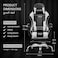 GTPLAYER #1 USA Gaming Chair, Ergonomic High Back Reclining &amp; Height Adjustable PU Leather Computer Chairs with Massage Cushion, Adjustable Neck &amp; Lumbar Support, Armrests, Footrest (White)