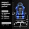 GTPLAYER #1 USA Gaming Chair, Ergonomic High Back Reclining &amp; Height Adjustable PU Leather Computer Chairs with Massage Cushion, Adjustable Neck &amp; Lumbar Support, Armrests, Footrest (Blue)