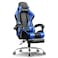 GTPLAYER #1 USA Gaming Chair, Ergonomic High Back Reclining &amp; Height Adjustable PU Leather Computer Chairs with Massage Cushion, Adjustable Neck &amp; Lumbar Support, Armrests, Footrest (Blue)