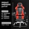GTPLAYER #1 USA Gaming Chair, Ergonomic High Back Reclining &amp; Height Adjustable PU Leather Computer Chairs with Massage Cushion, Adjustable Neck &amp; Lumbar Support, Armrests, Footrest (Red)