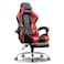GTPLAYER #1 USA Gaming Chair, Ergonomic High Back Reclining &amp; Height Adjustable PU Leather Computer Chairs with Massage Cushion, Adjustable Neck &amp; Lumbar Support, Armrests, Footrest (Red)