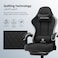GTPLAYER "Cloud Gaming Chair, Ergonomic High Back Reclining &amp; Height Adjustable Velvet Breathable Fabric Chair with Pocket Spring Cushion, Tailored Back Support, Armrests, Footrest (Grey)