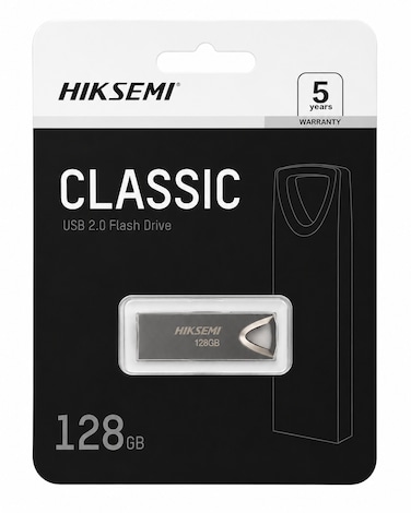 HIKSEMI Classic USB 2.0 Flash Drive 128GB High-Speed Metal USB Memory Stick with 5-Year Warranty