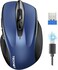 TECKNET Wireless Mouse (BT5.0/3.0 &amp; 2.4G) Rechargeable 4800 DPI Silent USB A &amp; Bluetooth Mouse 6 Buttons, Wide Compatibility - Blue