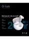 G-Tab X14 TWS Bluetooth 5.4 Earbuds with ANC &amp; ENC, Wireless Stereo Earphones, Touch Control, 10mm Driver, Clear Call Mic, Type-C Charging, White / Silver
