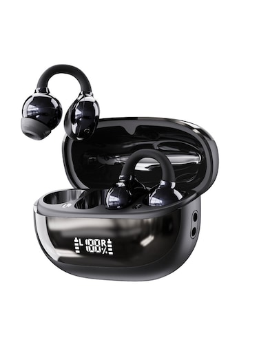 CLIP 2 PRO Open Ear Clip-On TWS Earbuds, C-Bridge Design Bluetooth 6.0 Wireless Earphones, Touch Control, Stereo Sound, Long Battery Life, Type-C Charging, Waterproof, Black
