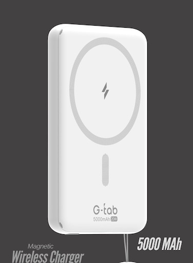 G-Tab MINI50 5000mAh Magnetic Power Bank   20W Fast Charging   Slim Portable MagSafe Wireless Charger with Cable   Compatible with iPhone &amp; Android