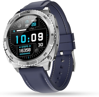 G-TAB GTR6 Smartwatch with 360&deg; Rotating Bezel 1.43" AMOLED Display, ChatGPT AI Assistant, Bluetooth Calling, Heart Rate &amp; SpO₂ Monitor Sleep&amp;Fitness Tracker 100+ Sports Modes IP68 Waterproof Blue