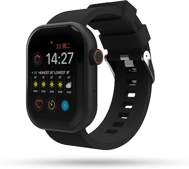 G-Tab GLS1 Smartwatch for Women &ndash; Bluetooth Fitness Tracker, Heart Rate Monitor, Sleep &amp; Stress Tracking, IP68 Waterproof, 1.75" Touch Screen, Multi-Sports Modes, Step Counter, iOS &amp; Android Black
