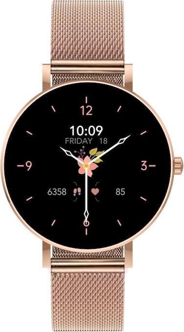G-Tab GLR3 Smartwatch for women 1.09 Inch AMOLED Display Bluetooth Calling Smartwatch Heart Rate &amp; SpO₂ Monitor IP68 Waterproof 123 Sports Modes AI Assistant, Women&rsquo;s Health Tracking Pink