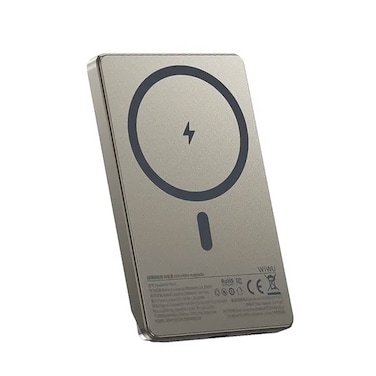 باور بانك ماج سيف فائق الذكاء بقدرة 5000 مللي أمبير في الساعة مع شحن لاسلكي بقدرة 15 وات، Wiwu Wi-P019 - ذهبي