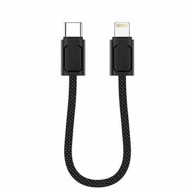 30W USB-C to Lightning Concise Zinc Alloy Fast Charging Cable 15cm Long, Wiwu Wi-C040 - Black
