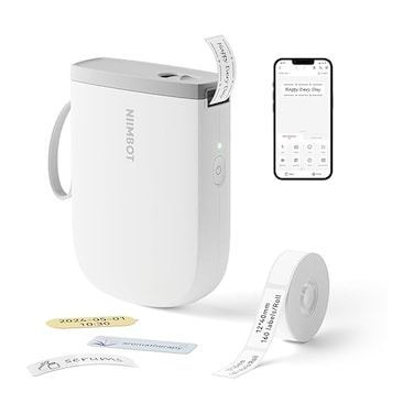 NIIMBOT D11_H Bluetooth Portable Thermal Label Printer   Label Maker with 1 Roll Tape   300 DPI Resolution Support 100mm Length printing