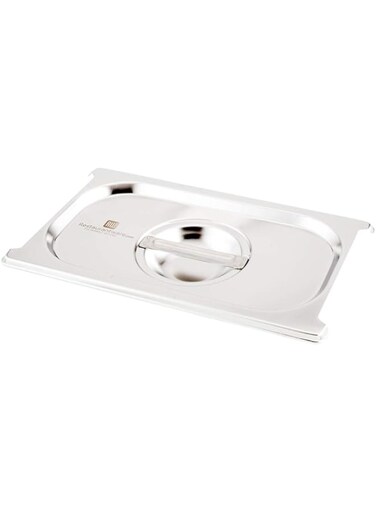 Restaurantware-LID ONLY: Met Lux 10.25 x 6.25 Inch Steam Table Pan Lid, 1 Hotel Pan Lid - Fits 1/4 Size Steam Table Pan, Table Pan Sold Separately, Stainless Steel Steam Pan Cover, Built-In Handle