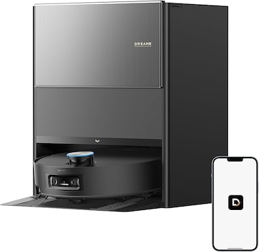 Dreame Aqua10 Ultra Roller Robot Vacuum Cleaner, Automatic Roller Cleaning, 8 cm Obstacle Avoidance, Automatic Emptying, 30,000 Pa Suction, Intelligent Voice Control, Black