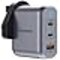 Moxedo Volton II 70W Fast Charger with USB-A, 2x USB-C Ports, 3-in-1 Wall Charging Hub PD 3.0 Fast GaN Charger UK Plug- Charge 3 devices simultaneously - Phone, Laptop, Tablet