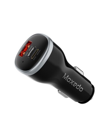 Moxedo 51W Ultra-Fast Car Charger PPS Technology PD 3.0 with 3 Ports USB-C/USB-A Compatible for Android, IOS and Other Smartphone Devices