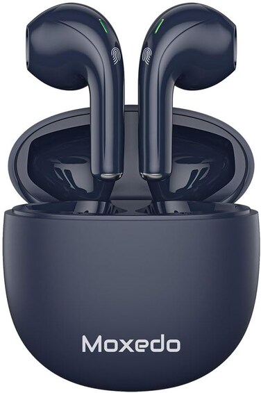 Moxedo True Wireless Earbuds S6 Bluetooth 5.3 7 Hours Playing Time 300 mAh Charging Case (White)