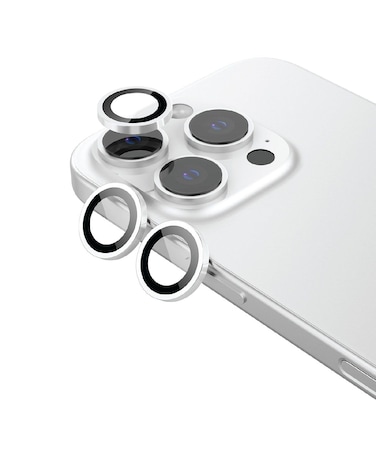 Remson Optic Guard Camera Lens Protector Scratch Resistant Individual Lens Protector with Aluminum Alloy Ring Compatible for iPhone 16 Pro 6.3 inch/iPhone 16 Pro Max 6.9 inch 2024 (White Titanium)